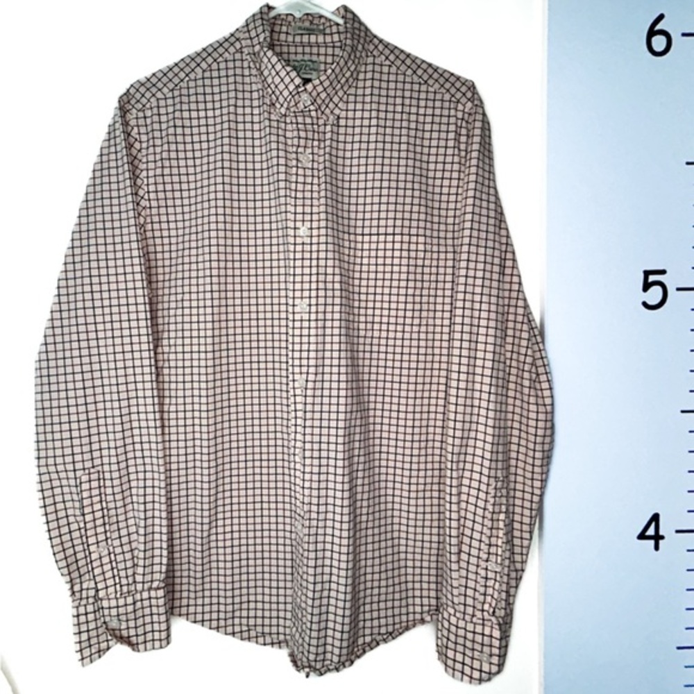 J Crew Shirt Mens Medium Red Blue Check Classic Long Sleeve‎ Button Up Preppy